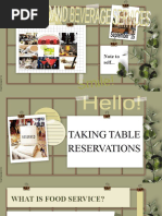 Taking Table Reservation