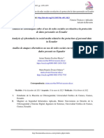 Análisis de Ciberataques Sobre El Uso de Redes Sociales en Relación A La Protección de Datos Personales en Ecuador