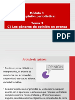 Módulo 3. La Opinión Periodística Tema 3. C Los Géneros de Opinión en Prensa