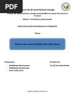 Éxposé (Mesure de K en Labo) Pétrophysique