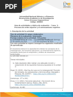 Guía de Actividades y Rúbrica de Evaluación - Tarea 3 - Procesos de Orden Superior y El Entrenamiento Cognitivo