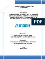 Estudio de Impacto Ambiental Categoría I: "Construcción de Nueva Línea de Aducción