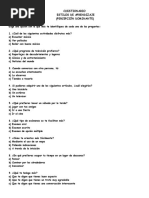 Cuestionario para Identificar Estilos de Aprendizaje Por Percepción Dominante