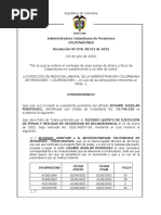 Administradora Colombiana de Pensiones Colpensiones Resolución #DML 00134 de 2022