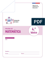 Prueba Matematica Cierre 2022 4 Basico AJUSTADA