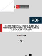 Lineamientos de La Articulación Territorial en El PMI