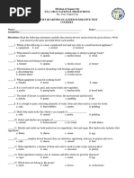 Cookery-Fourth Quarter Localized Summative Test