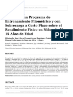 Efectos de Un Programa de Entrenamiento Pliometrico y Con Sobrecarga A Corto Plazo Sobre El Rendimiento Fisico en Ninos de 12 A 15 Anos de Edad 921