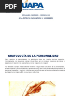 GRAFOLOGÍA DE LA PERSONALIDAD Exposicion Grupo 5