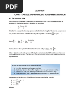 Four Step Rule and Formulas For Differentiation