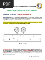 Medición de Caudal Con Placa Orificio