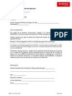 Adj Carta Rpta-E0252 - Seguros - Carta de Instrucc de Rescate de Seg de Vida Renta o Vida Ahorro