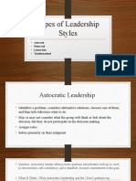 Types of Leadership Styles