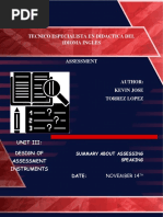 KEVIN TORREZ Summary Assessing Speaking
