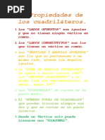 1-Propiedades de Los Cuadriláteros.: Los "LADOS OPUESTOS" Son Iguales y Que No Tienen Ningún Vértice en Común