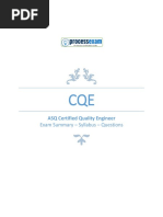 CQE ASQ Certified Quality Engineer