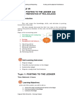 Posting and Preparation of Trial Balance