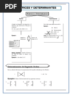 Problemas de Matrices y Determinantes para Quinto de Secundaria