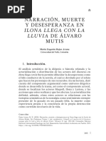 Narración, Muerte Y Desesperanza En: Ilona Llega Con La Lluvia de Álvaro