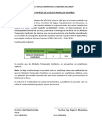 Acta de Entrega de Llaves de Modulos de Baños