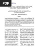 Biodegradation of Methylene Blue by Bacteria Strains Isolated From Contaminated Soil