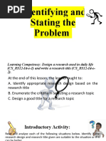 Identifying and Stating The Problem