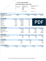 Employee Salary Slip For August, 2022: Lucky Cement Limited