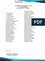 Attendance FL 1 Basic Spanish September 4, 2021