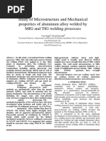 Study of Microstructure and Mechanical Properties of Aluminum Alloy Welded by MIG and TIG Welding Processes