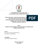 Complicaciones Perinatales Asociados Al Embarazo en Madres Adolescentes