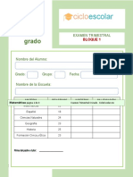 Examen Trimestra Cuarto Grado BLOQUE1 2020 2021