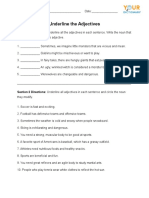 Underline Adjectives Worksheet