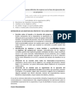 Debate #1 Aspectos Difíciles de Superar en La Fase de Ejecución de Un Proyecto