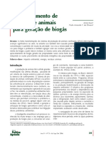 Aproveitamento de Dejetos de Animais para Geração de Biogas