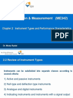 Instrumentation & Measurement (ME342) : Chapter 2: Instrument Types and Performance Characteristics