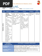 SESIÓN DE APRENDIZAJE DE PERSONAL SOCIAL 24 de Noviembre Derecho A La Salud