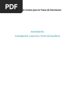 Tarea 2 Investigación y Ejercicio Punto de Equilibrio