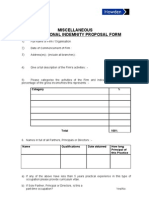 Miscellaneous Professional Indemnity Proposal Form: Category %