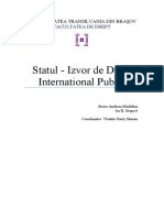 Statul - Izvor de Drept International Public