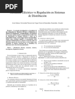 Reporte #4 Momento Eléctrico Vs Regulación en Sistemas de Distribución