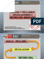 I Quejas Reclamos Devoluciones Retiros