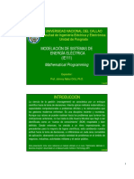 Modelación de Sistemas de Energía Eléctrica (IE111) : Mathematical Programming