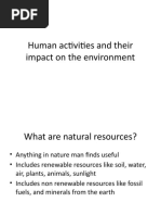 Human Activities and Their Impact On The Environment