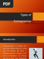 Types of Entrepreneur: Credit To: Walker