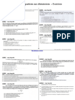 Grandeurs Unites Equations Dimensions Exercices