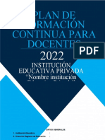 Plan de Formación Continua para Docentes: Institución Educativa Privada "Nombre Institución Educativa Privada"