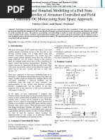 MATLAB and Simulink Modelling of A Full State Observer Controller of Armature Controlled and Field Controlled DC Motor Using State Space Approach