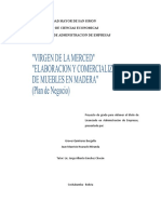 Virgen de La Merced - Elaboración y Comercialización de Muebles de Madera (Plan de Negocios)