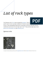 List of Rock Types