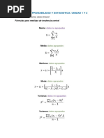 FORMULARIO PROBABILIDAD Y ESTADISTICA Unidad 1 y 2